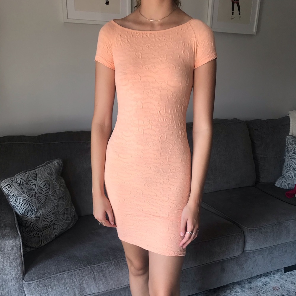 Free People Peach Slip/Body-con Dress